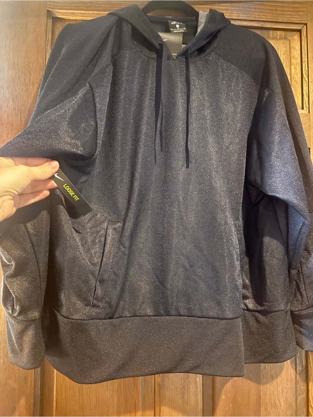Nike Women’s Shimmery Navy Loose-Fit Pullover Hoodie